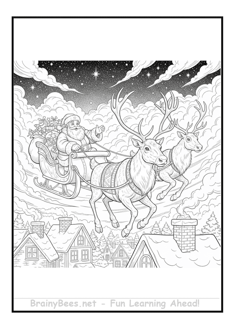 Christmas Realistic Santa Reindeers