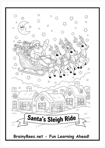 Christmas Santa Sleigh Ride Gifts Reindeer