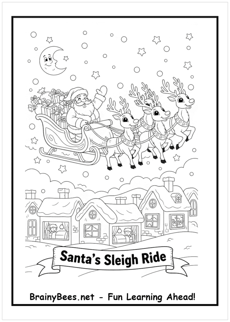 Christmas Santa Sleigh Ride Gifts Reindeer