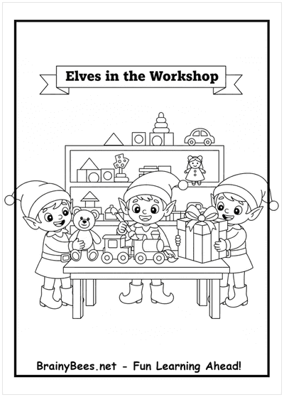 Christmas Elves Gifts Toys Workshop