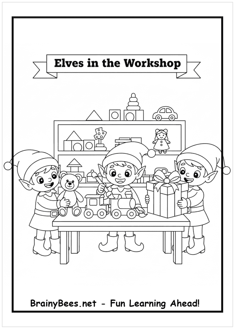 Christmas Elves Gifts Toys Workshop