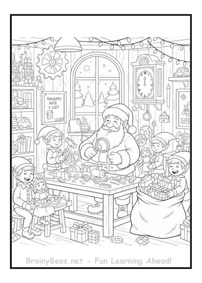 Christmas Elves Santa Gift Making