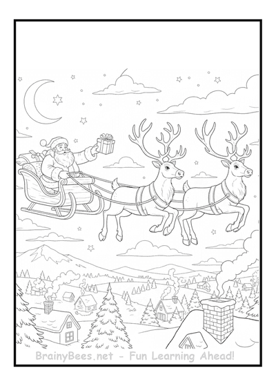 Christmas Santa Team Reindeers