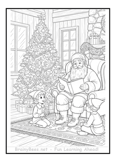 Christmas Tree Santa Elves Story